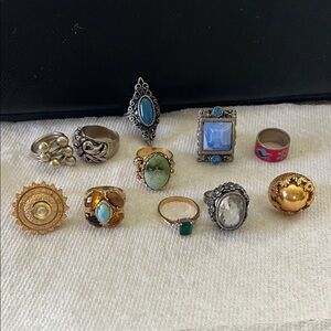 Elegant vintage Women's Jewelry Ring Set of 10